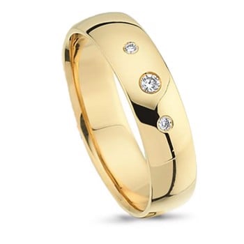 Nuran Love 14 karat guld Damering med 0,04 ct diamant Wesselton VS i flot brillant slib